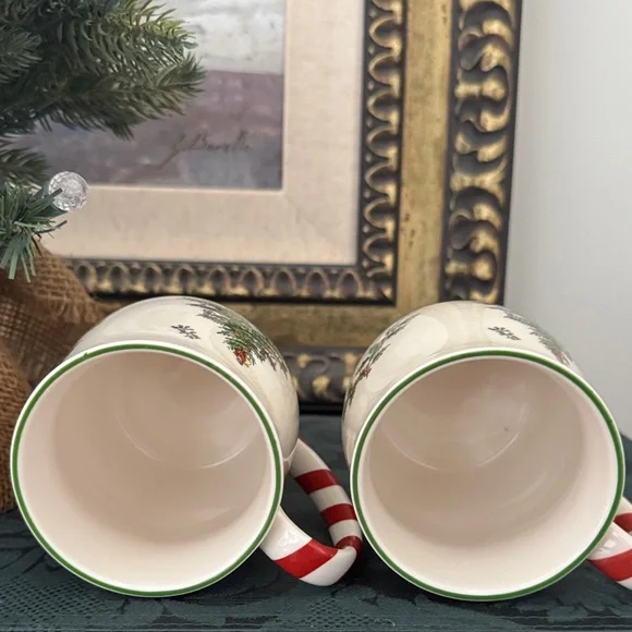 🎄 Spode “Christmas Tree Peppermint” Mug Set (Pair) - Picture 4 of 4